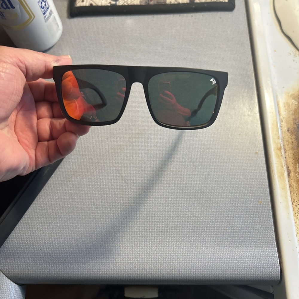 William Painter Sunglasses The Level Model Titanium With Red Lenses